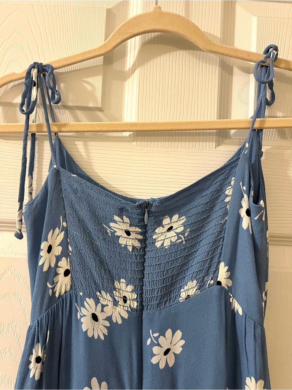 Reformation Kealy Tiered Mini Dress Chelsea Girl Blue Daisy Floral - Picture 10 of 13